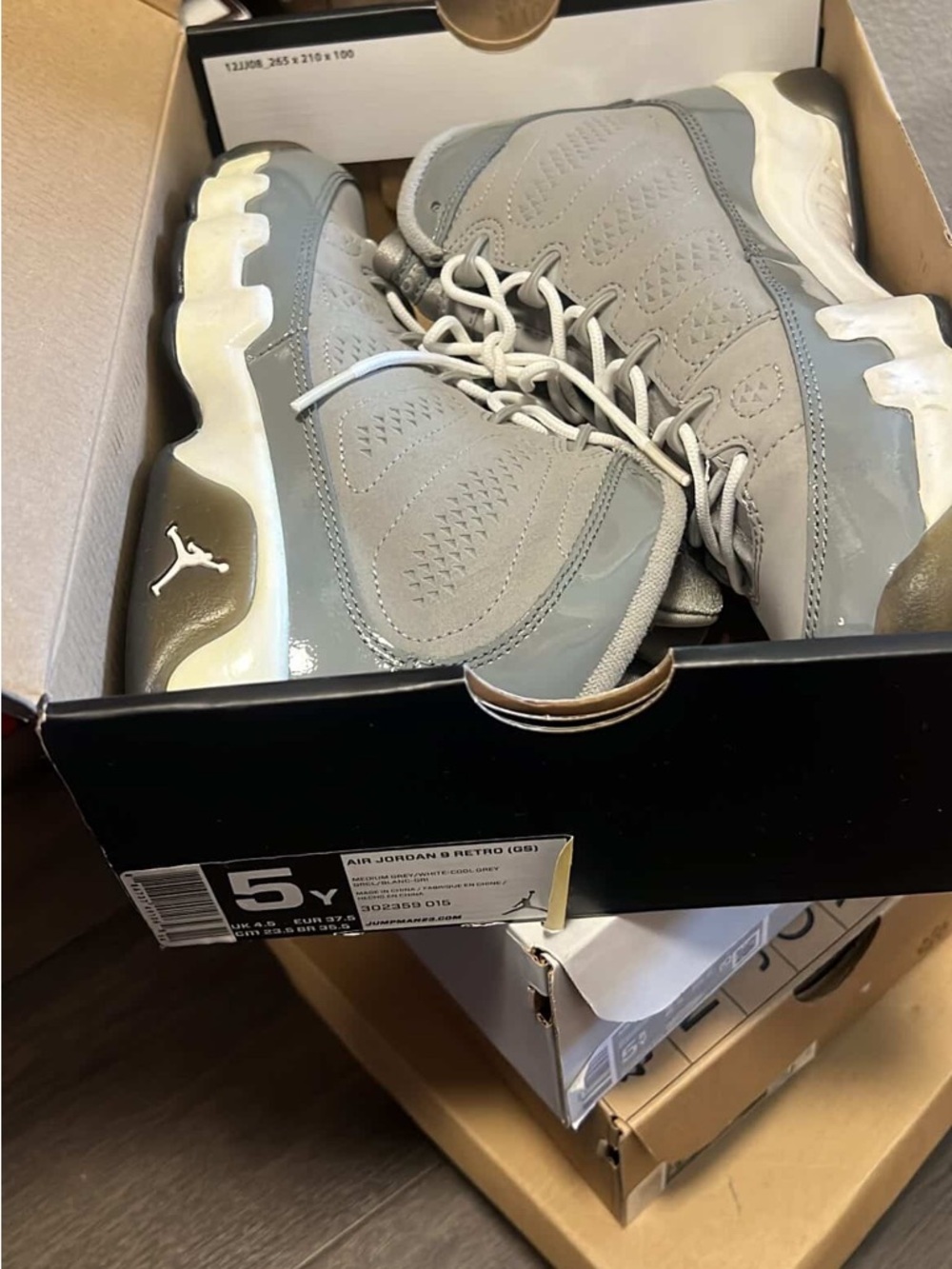 Jordan Grey and White Retro High-Top Sneakers